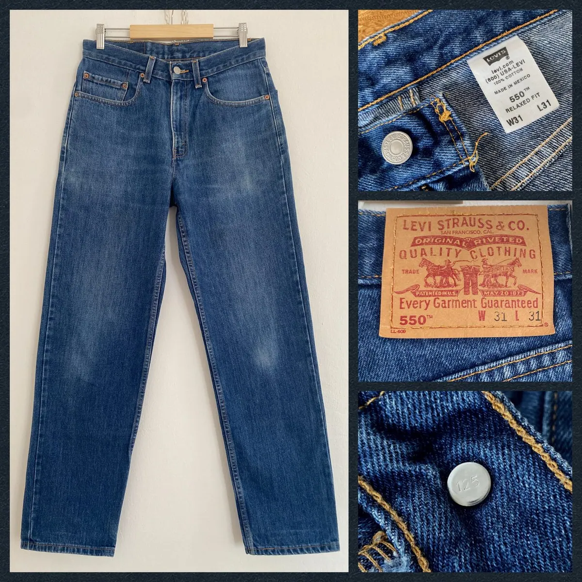 Vintage jeans labels and construction
